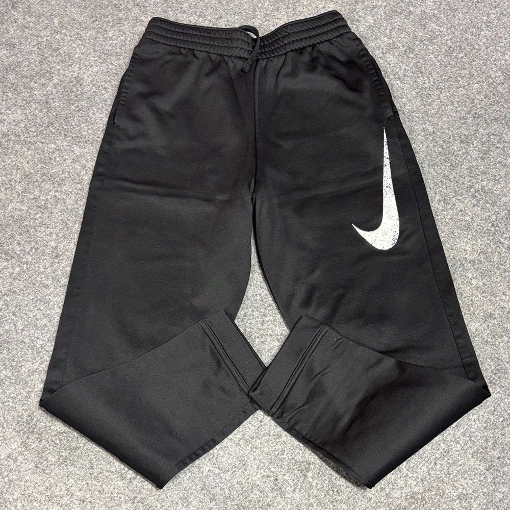 Nike Kids Black Sweatpants with White Logo